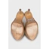 Leather mules with wooden soles