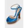 Leather sandals with printed soles