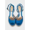 Leather sandals with printed soles