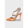 Orange Rockstud Shoes