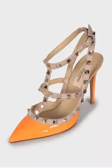 Оранжевые туфли Rockstud