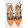 Orange Rockstud Shoes