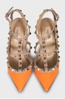 Оранжевые туфли Rockstud