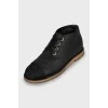 Leather boots with textile toe