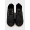 Leather boots with textile toe