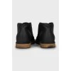 Leather boots with textile toe