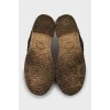 Leather boots with textile toe