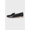 Black smooth leather loafers