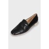 Black smooth leather loafers