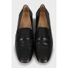 Black smooth leather loafers