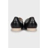 Black smooth leather loafers
