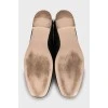 Black smooth leather loafers