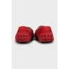 Red leather moccasins