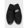 Patent leather moccasins