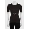 T-shirt with metallic decor