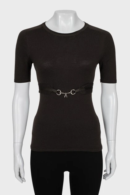 T-shirt with metallic decor