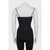 Silk halter top with lace