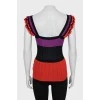 Cashmere top with frills