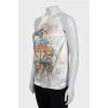 Silk top with print