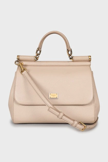 Beige leather bag Sicily