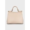Beige leather bag Sicily