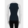 Ribbed tank top with patch pocket
