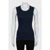 Blue ribbed tank top