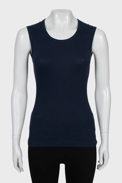 Blue ribbed tank top