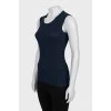 Blue ribbed tank top