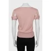 Pink wool and silk t-shirt