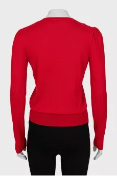 Red wool pullover
