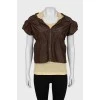 Set of top and silk jacket