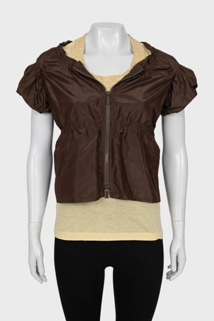 Set of top and silk jacket