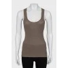 Brown fitted tank top