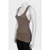 Brown fitted tank top