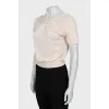 Short sleeve cashmere and silk blouse