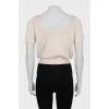 Short sleeve cashmere and silk blouse