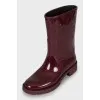 Rubber boots with branded embossing