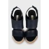 Blue leather sandals