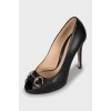 Black shoes with silver decor
