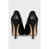 Black shoes with silver decor