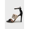 Sandals with combination leather