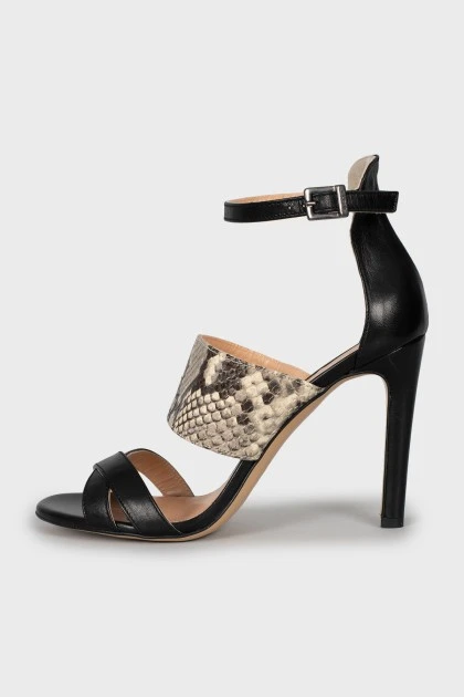 Sandals with combination leather
