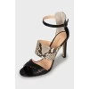 Sandals with combination leather