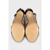 Sandals with combination leather