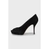 Suede open toe shoes