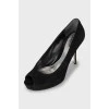 Suede open toe shoes