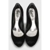 Suede open toe shoes