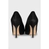 Suede open toe shoes