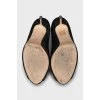 Suede open toe shoes